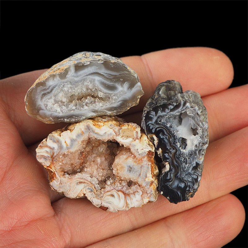 AGAT - ZESTAW TRZECH GEODEK - 31-37 mm  - BRAZYLIA