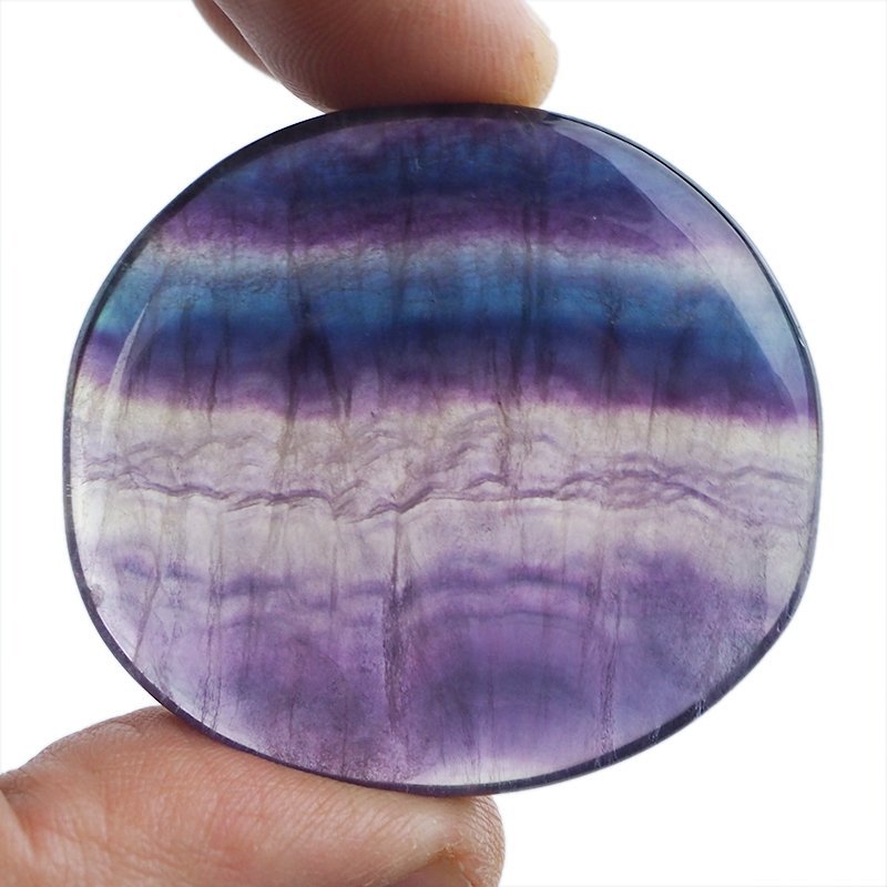 FLUORYT TĘCZOWY - PŁASKI OTOCZAK - 45 mm
