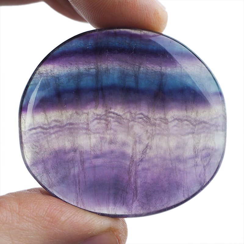 FLUORYT TĘCZOWY - PŁASKI OTOCZAK - 45 mm