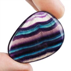 FLUORYT TĘCZOWY - PŁASKI OTOCZAK - 42 mm