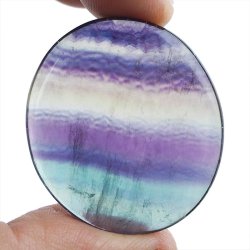 FLUORYT TĘCZOWY - PŁASKI OTOCZAK - 38 mm