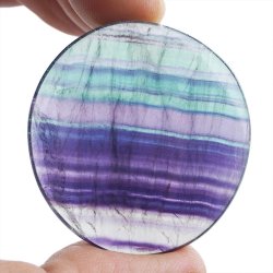 FLUORYT TĘCZOWY - PŁASKI OTOCZAK - 41 mm