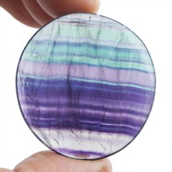 FLUORYT TĘCZOWY - PŁASKI OTOCZAK - 41 mm