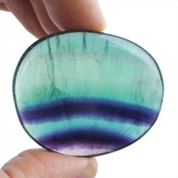 FLUORYT TĘCZOWY - PŁASKI OTOCZAK - 43 mm