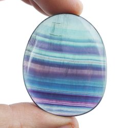 FLUORYT TĘCZOWY - PŁASKI OTOCZAK - 44 mm