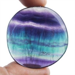 FLUORYT TĘCZOWY - PŁASKI OTOCZAK - 41 mm