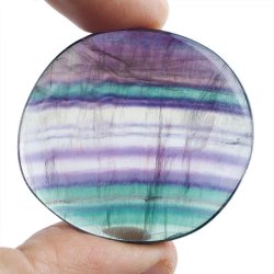 FLUORYT TĘCZOWY - PŁASKI OTOCZAK - 44 mm