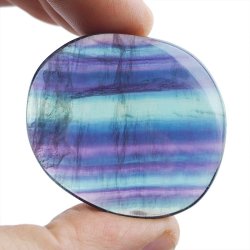 FLUORYT TĘCZOWY - PŁASKI OTOCZAK - 43 mm