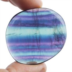 FLUORYT TĘCZOWY - PŁASKI OTOCZAK - 43 mm