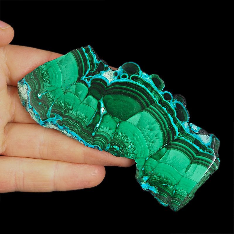 CHRYZOKOLA, MALACHIT - POLEROWANA PŁYTKA - 104 mm - KONGO