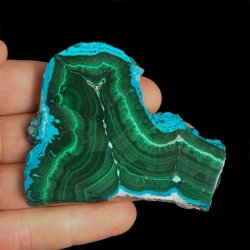 CHRYZOKOLA, MALACHIT - POLEROWANA PŁYTKA - 75 mm - KONGO