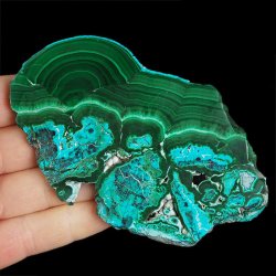 CHRYZOKOLA, MALACHIT - POLEROWANA PŁYTKA - 113 mm - KONGO