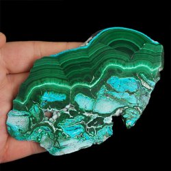 CHRYZOKOLA, MALACHIT - POLEROWANA PŁYTKA - 113 mm - KONGO