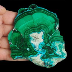 CHRYZOKOLA, MALACHIT - POLEROWANA PŁYTKA - 101 mm - KONGO