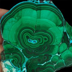 CHRYZOKOLA, MALACHIT - POLEROWANA PŁYTKA - 101 mm - KONGO