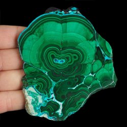 CHRYZOKOLA, MALACHIT - POLEROWANA PŁYTKA - 101 mm - KONGO