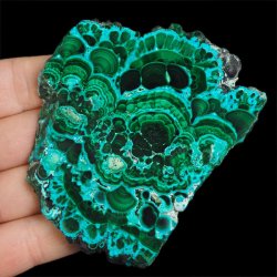 CHRYZOKOLA, MALACHIT - POLEROWANA PŁYTKA - 86 mm - KONGO