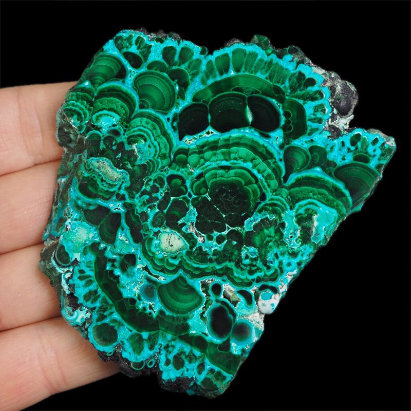 CHRYZOKOLA, MALACHIT - POLEROWANA PŁYTKA - 86 mm - KONGO