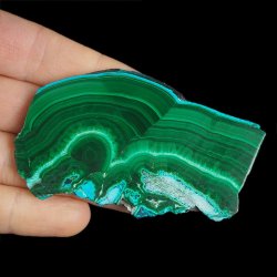 CHRYZOKOLA, MALACHIT - POLEROWANA PŁYTKA - 84 mm - KONGO