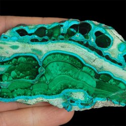 CHRYZOKOLA, MALACHIT - POLEROWANA PŁYTKA - 90 mm - KONGO