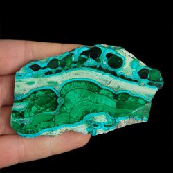 CHRYZOKOLA, MALACHIT - POLEROWANA PŁYTKA - 90 mm - KONGO