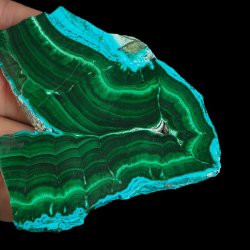 CHRYZOKOLA, MALACHIT - POLEROWANA PŁYTKA - 87 mm - KONGO