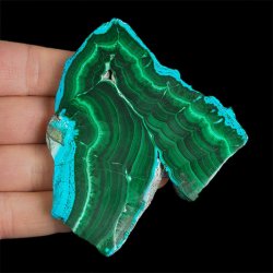 CHRYZOKOLA, MALACHIT - POLEROWANA PŁYTKA - 87 mm - KONGO