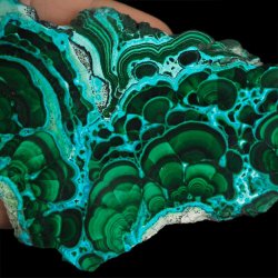 CHRYZOKOLA, MALACHIT - POLEROWANA PŁYTKA - 115 mm - KONGO