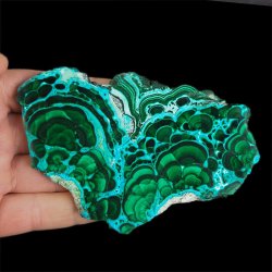 CHRYZOKOLA, MALACHIT - POLEROWANA PŁYTKA - 115 mm - KONGO