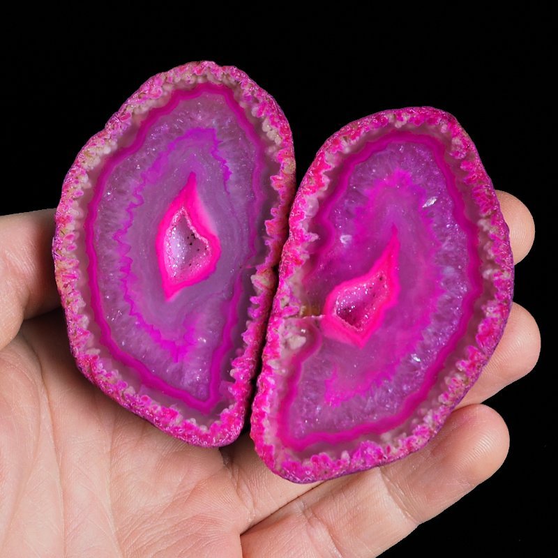 AGAT RÓŻOWY - DWIE POŁÓWKI - 72 mm - BRAZYLIA