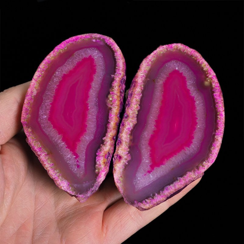 AGAT RÓŻOWY - DWIE POŁÓWKI - 83 mm - BRAZYLIA