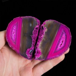 AGAT RÓŻOWY - DWIE POŁÓWKI - 80 mm - BRAZYLIA