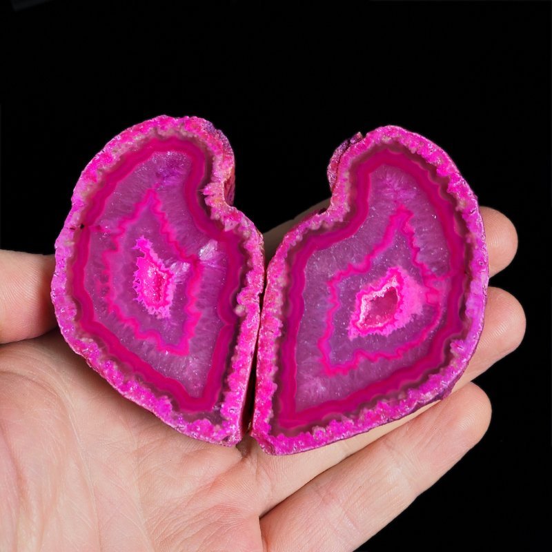 AGAT RÓŻOWY - DWIE POŁÓWKI - 71 mm - BRAZYLIA