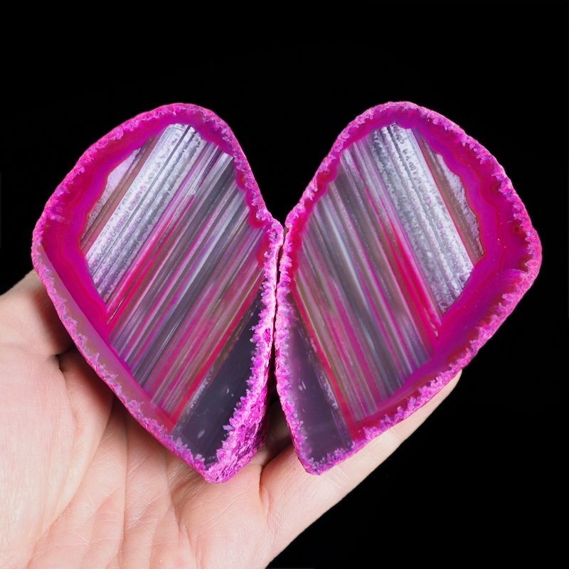 AGAT RÓŻOWY - DWIE POŁÓWKI - 88 mm - BRAZYLIA