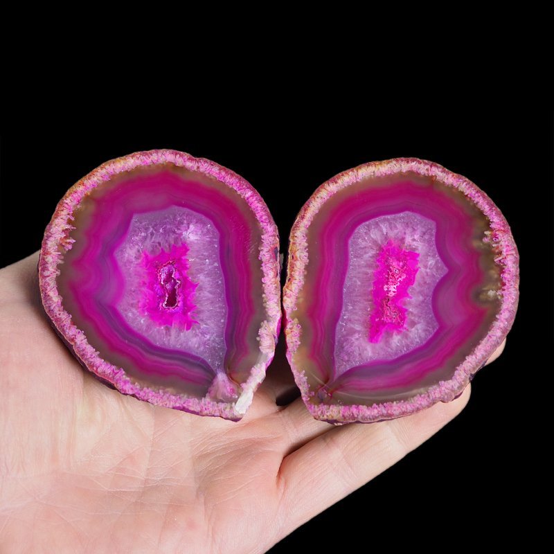 AGAT RÓŻOWY - DWIE POŁÓWKI - 73 mm - BRAZYLIA