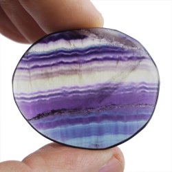FLUORYT TĘCZOWY - PŁASKI OTOCZAK - 39 mm
