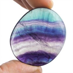 FLUORYT TĘCZOWY - PŁASKI OTOCZAK - 40 mm