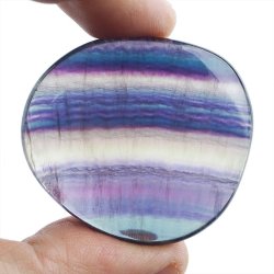 FLUORYT TĘCZOWY - PŁASKI OTOCZAK - 43 mm