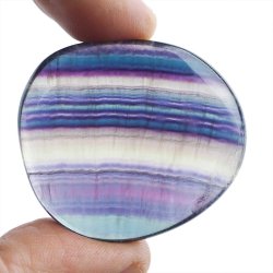 FLUORYT TĘCZOWY - PŁASKI OTOCZAK - 43 mm