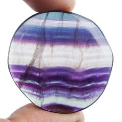 FLUORYT TĘCZOWY - PŁASKI OTOCZAK - 41 mm