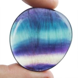 FLUORYT TĘCZOWY - PŁASKI OTOCZAK - 44 mm