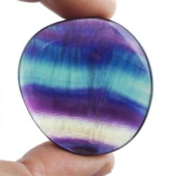 FLUORYT TĘCZOWY - PŁASKI OTOCZAK - 44 mm