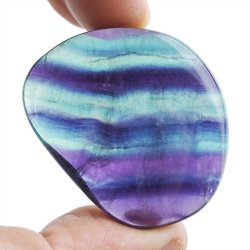 FLUORYT TĘCZOWY - PŁASKI OTOCZAK - 42 mm