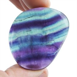 FLUORYT TĘCZOWY - PŁASKI OTOCZAK - 42 mm