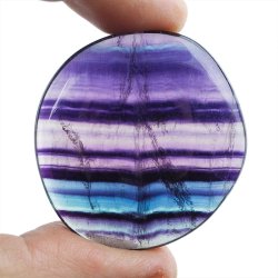 FLUORYT TĘCZOWY - PŁASKI OTOCZAK - 43 mm