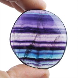 FLUORYT TĘCZOWY - PŁASKI OTOCZAK - 43 mm