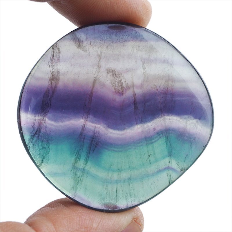 FLUORYT TĘCZOWY - PŁASKI OTOCZAK - 45 mm