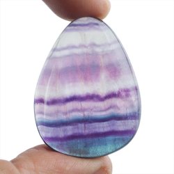 FLUORYT TĘCZOWY - PŁASKI OTOCZAK - 41 mm