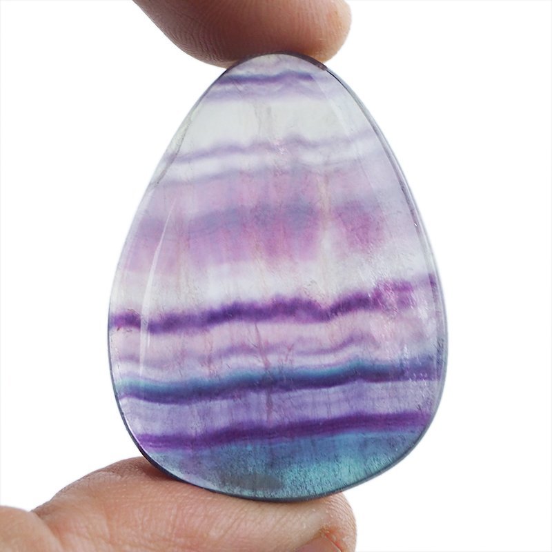 FLUORYT TĘCZOWY - PŁASKI OTOCZAK - 41 mm