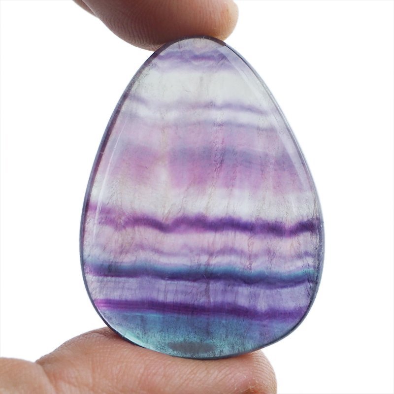 FLUORYT TĘCZOWY - PŁASKI OTOCZAK - 41 mm